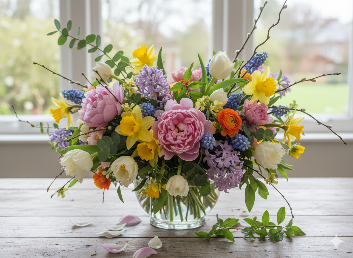 Spring flower arrangement